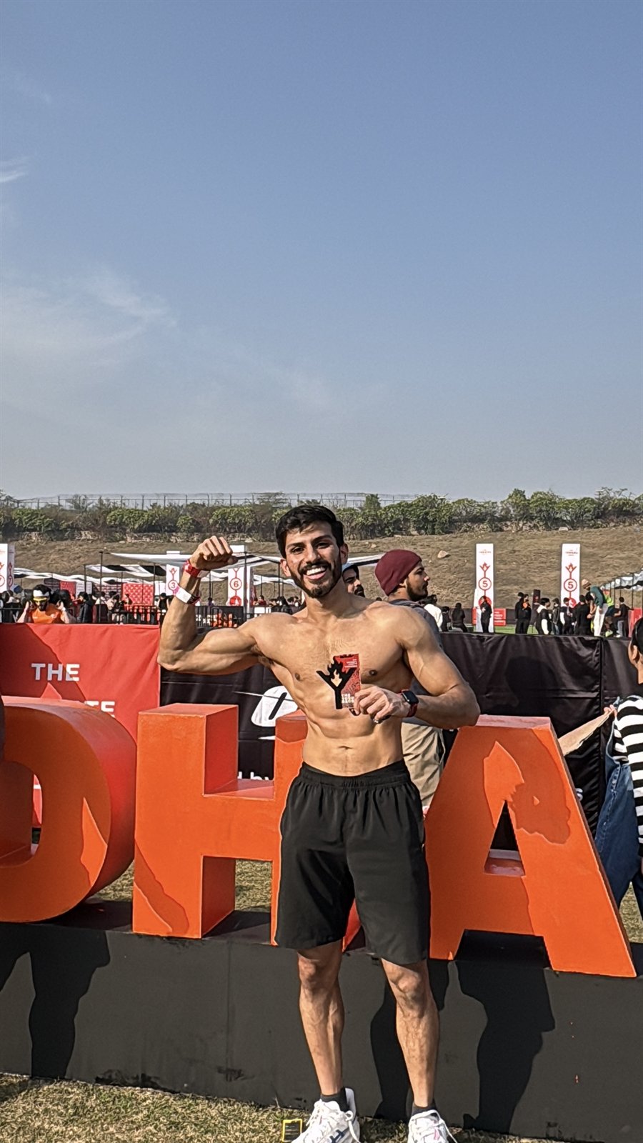 Siddharth Rana posing after a HYROX event