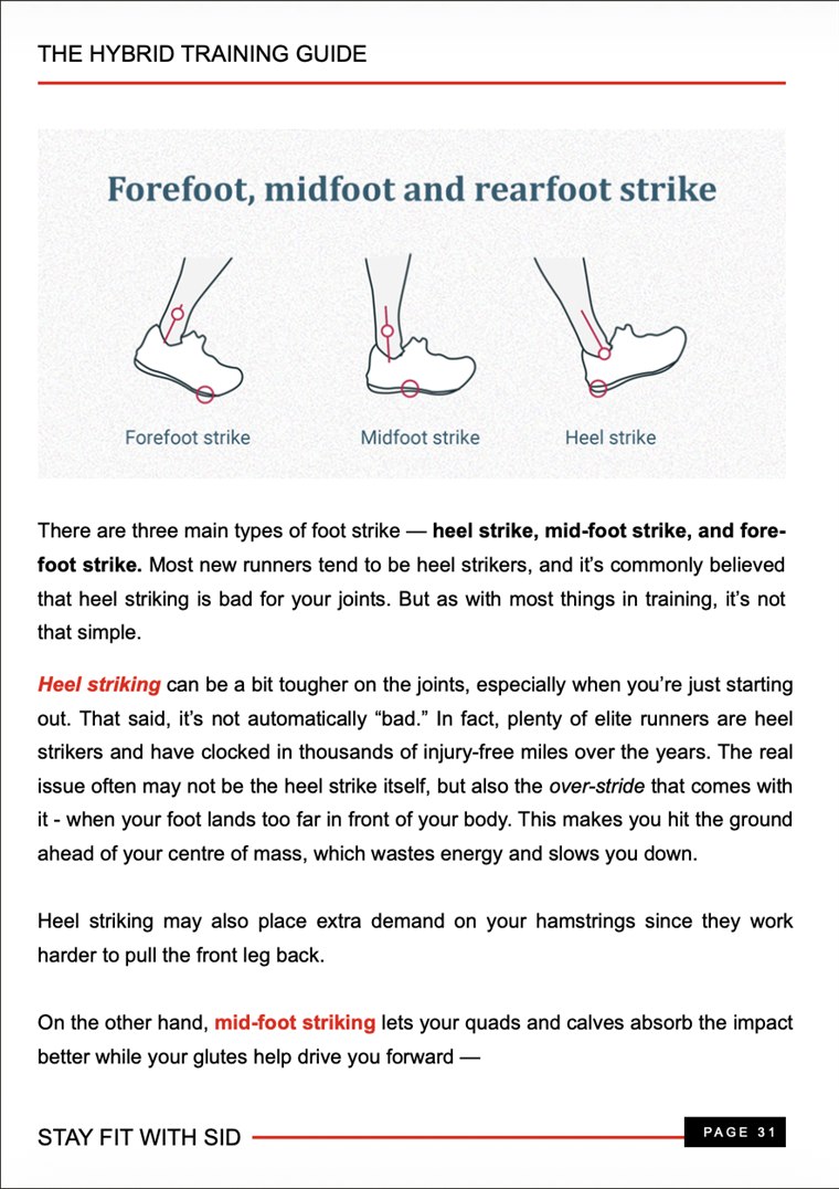Third sample page from The Hybrid Training Guide