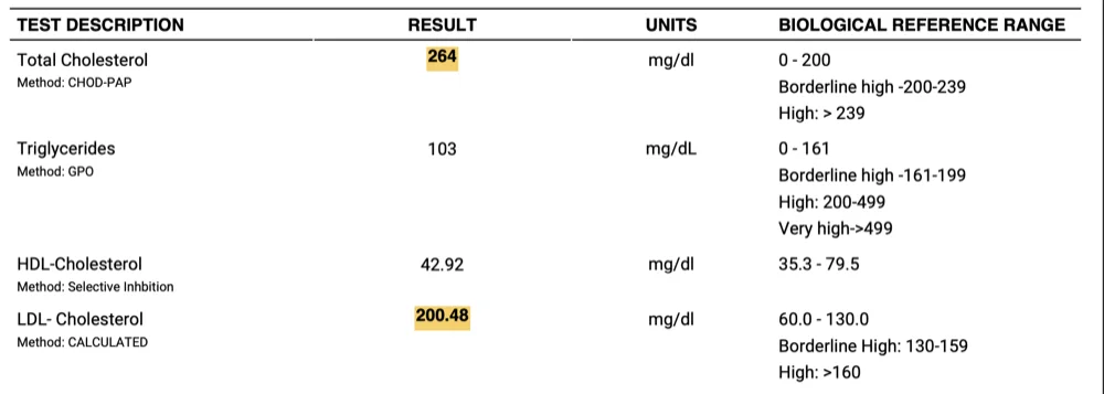 Fuzail Lipid Panel before